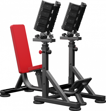 Straight dumbbell bench with pivots