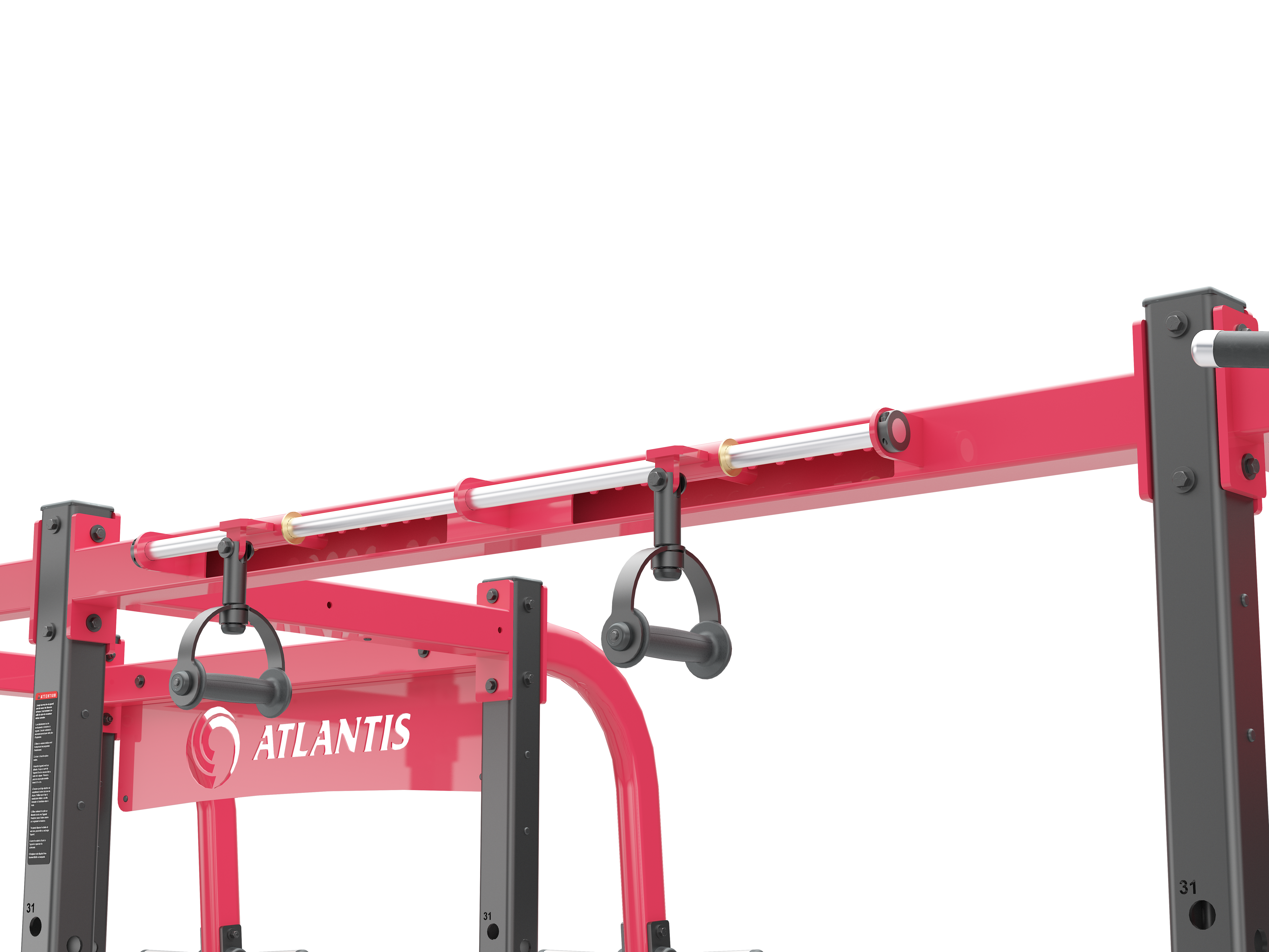 Connector beam with rotating handle pull-ups